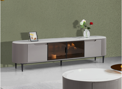 TV cabinet lowboard tv stand sideboard wood gray luxury living room design