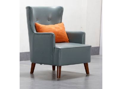 Design wing chair imitation leather couch sofa upholstery single seater armchair new