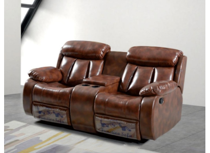 Sofa 2 Seater Couch Upholstery Designer Relax Function Living room Brown new