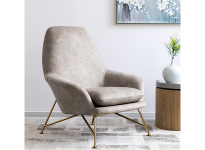 Armchair Design Luxury Textile Upholstery Suite Living room Gray Furnishings