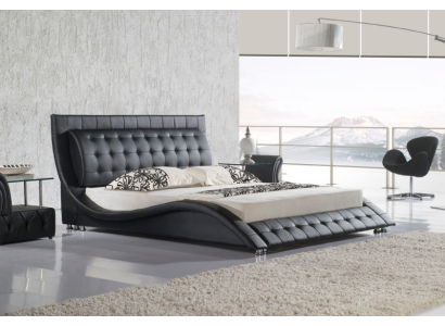 Bed Double bed Black Upholstered bed Bedroom Modern 180x200