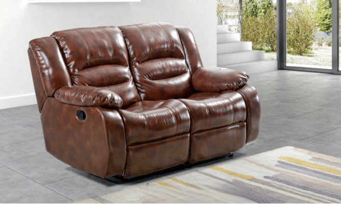 Living room Sofa 2 Seater Modern Couch Upholstery Seater Sofa Brown Wood