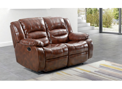 Living room Sofa 2 Seater Modern Couch Upholstery Seater Sofa Brown Wood