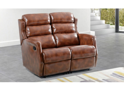 Sofa 2 Seater Brown Sofas Style Luxury Living room Modern Design Imitation leather