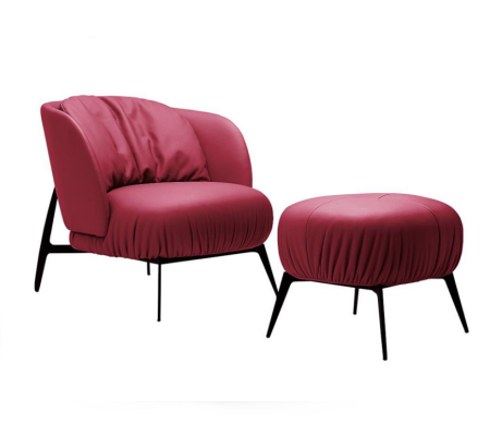 Armchair Stool Living room Design Modern Set Suite Upholstery Relax 2pcs.