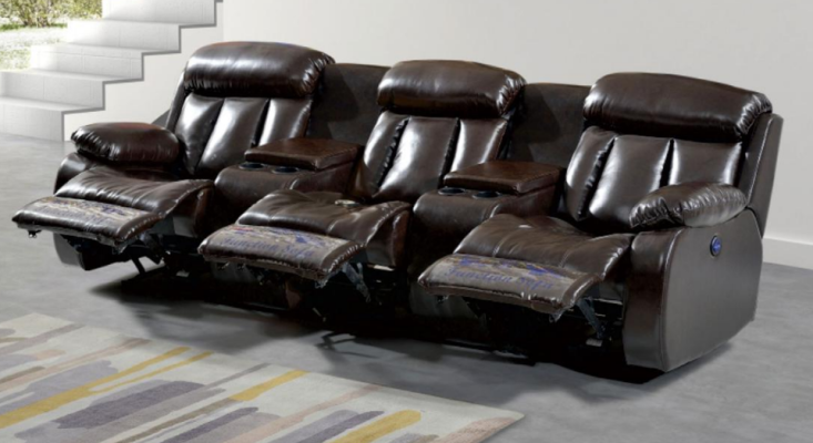 Elaborate Living room Sofa 3 Seater Living room Furniture Deluxe Sofa Brown