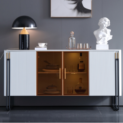 Sideboard White Wooden Cabinet Modern Style Living room Chest of drawers Sideboard
