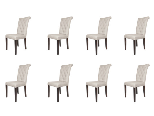 8x Chairs Chair Set Armchair Lehn Design Upholstery Leather Textile Dining Living Room