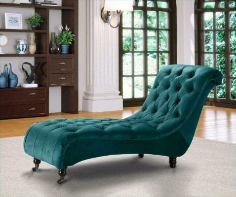 Chesterfield Velvet Chaise Lounge Designer Sofa Club Lounger Textile Fabric Upholstery