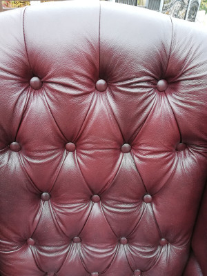 Armchair Wing Chair Chestefield Chair Seat Upholstery Couch Lounge Genuine Leather new!