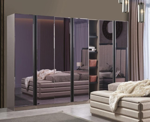 Modern Wardrobe Furniture Bedroom Luxury Gray Wardrobe Cabinets
