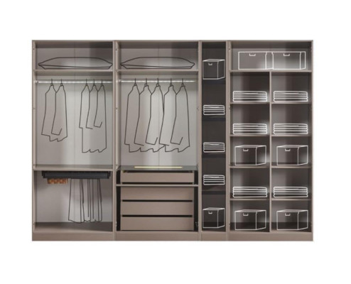 Modern Wardrobe Furniture Bedroom Luxury Gray Wardrobe Cabinets