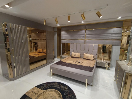 Design Bedroom 3 pcs. Bed 2x Bedside tables Modern Luxury Beds Set Furniture new