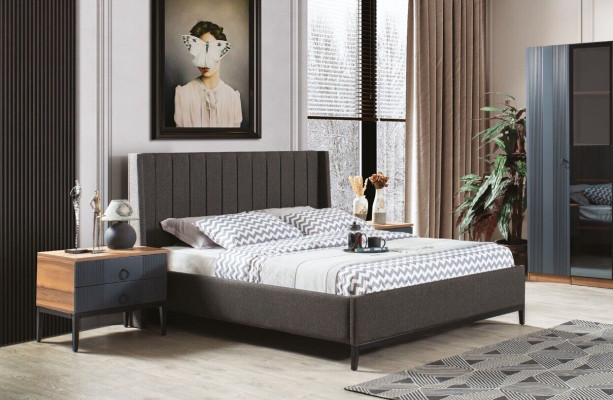 Design Bedroom Set Luxury Modern Furniture Set Bed and 2x Bedside tables