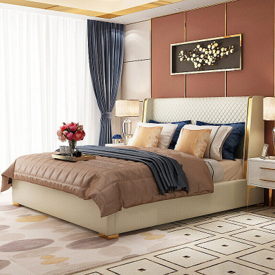 Designer Upholstered bed Bed Beds Fabric Wood Luxury marriage bed 180x200cm Double bed