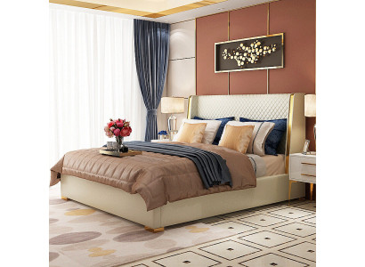 Designer Upholstered bed Bed Beds Fabric Wood Luxury marriage bed 180x200cm Double bed