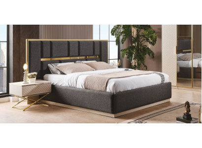 Elegant Bedroom Set from 3-piece modern luxurious furniture beige colors