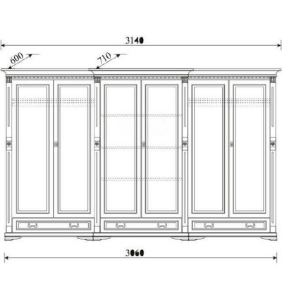 Classic Cabinets Wardrobe Wall Unit Wardrobe Solid Colonial Style O6D