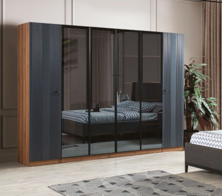 Luxury Wardrobe Bedroom Style Modern Wood Furniture Wardrobe 6 doors