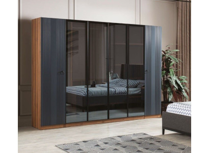 Luxury Wardrobe Bedroom Style Modern Wood Furniture Wardrobe 6 doors