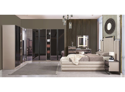 Luxury Bedroom Set 6pcs Modern Style Wooden Furniture Bed Dressing Table Set