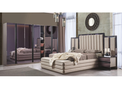 Modern Bedroom Set Bed 2x Bedside tables Clothes cabinet Wooden furniture new