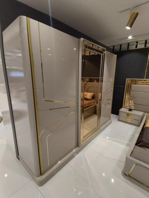 Modern Wardrobe Luxury Wardrobe Wood Cabinets Glass High Gloss Bedroom