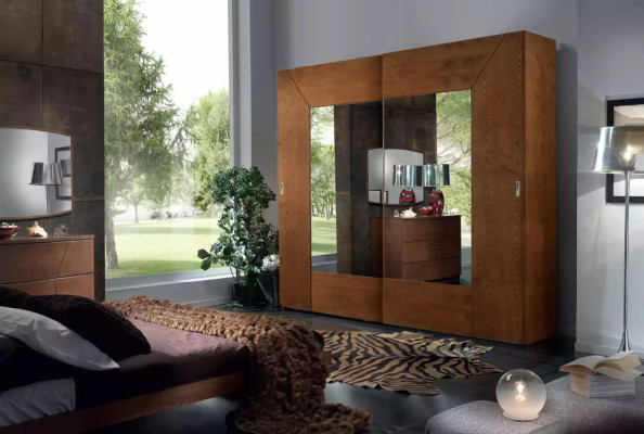Bedroom Wardrobe Wood Wardrobe Modern brown Clothes cupboards