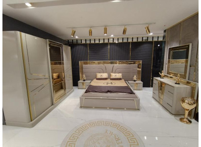 Bedroom Complete's Bed 2x Bedside tables Wardrobe Chest of drawers with Mirror