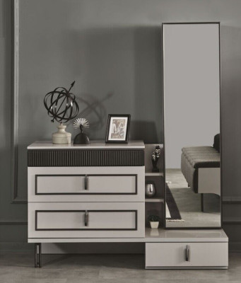 Bedroom Set 2pcs Chest of drawers with Mirror Modern Luxury design Furniture new