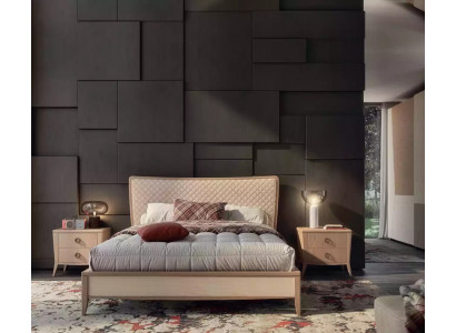 Bedroom Set Bed 2x Bedside tables Design Luxury new 3-piece Modern Wood