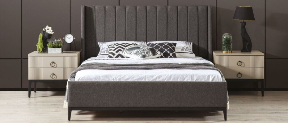 Bedroom Set Bed 2x Bedside tables Wardrobe modern furniture 4 pieces