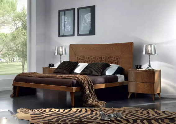Bedroom Set Bed 2x Bedside tables Chest of drawers Design Luxus new 5tlg.