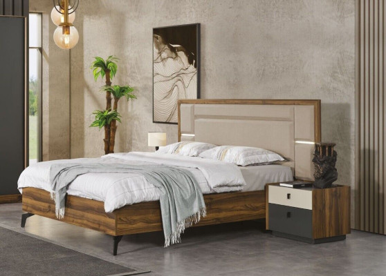Bedroom Set Bed Bedside table 3 pcs Design Furniture Beds Luxury Complete