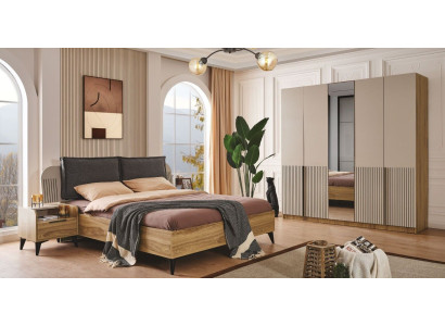 Bedroom Set Design Modern Luxury Bed 2x Bedside tables Wardrobe 4pcs new