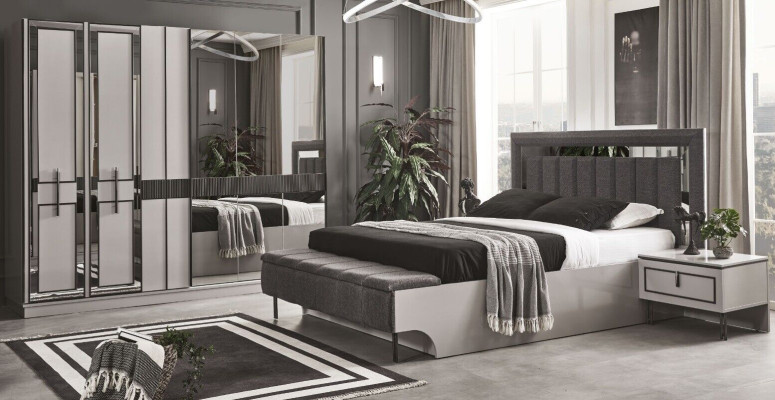 Bedroom Set Complete's Bed 2x Bedside tables Wardrobe Luxury Furniture