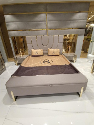 Bedroom Set Luxury Complete's Bed 2x Bedside table Wardrobe 4-piece