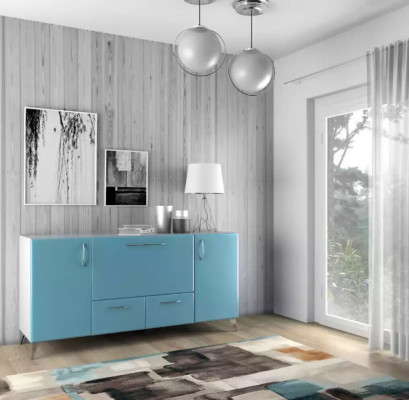 Baby Blue Sideboard Luxury Living room Wall Units Furnishings Chests of drawers