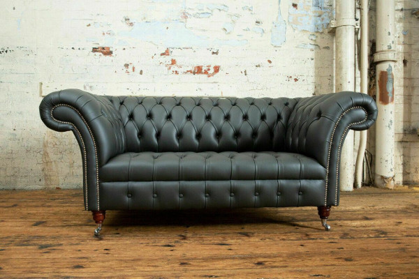 Chesterfield 2 Seater Sofa Leather Sofa Couch Upholstery Seat Suite Two-seater new