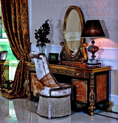 1x Chair Throne Armchair Set E61 Dining room Designer Wood Antique Style Baroque Rococo