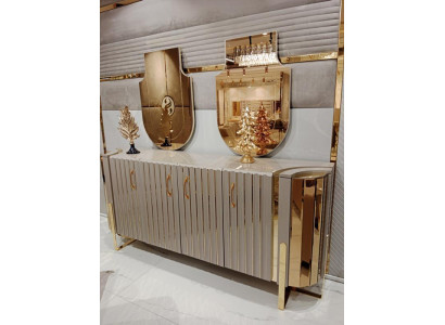 Chest of drawers with 2x Mirror Wood Furniture Sideboard Luxury Furniture Modern Furniture 3-piece. new