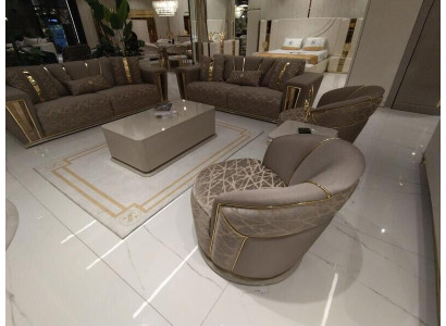 Modern Sofa set 3+3+1 Seater Armchair Textile 3 Sit Sofa 3pcs. Set design new