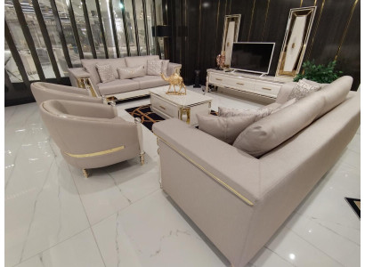 Modern sofa set 3+3+1+1 seater + coffee table sofa armchair luxury set 5 pieces. new