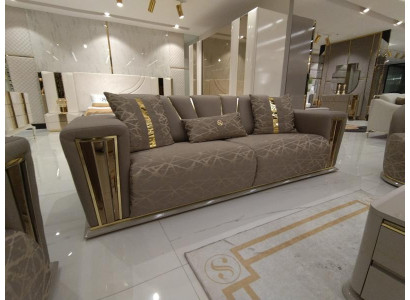 Sofa 3 Seater Textile Wood Modern Sofa Upholstery Couch Sofas Design Luxury new Sofa