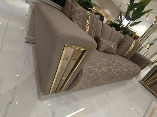 Sofa 3 Seater Textile Wood Modern Sofa Upholstery Couch Sofas Design Luxury new Sofa