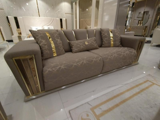Sofa 3 Seater Textile Wood Modern Sofa Upholstery Couch Sofas Design Luxury new Sofa