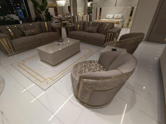 Sofa set 3+3+1+1 Seater Textile Modern Complete Armchair Sofa 3 Seater Luxury