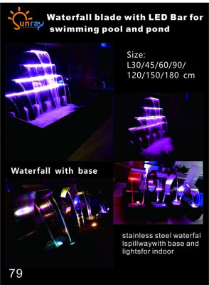 Waterfall pool system fountain stainless steel decoration water features swimming pool