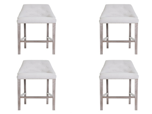 4x Bar Stool Bar Stool Counter Chair Set Chairs Upholstery Chesterfield Design Style