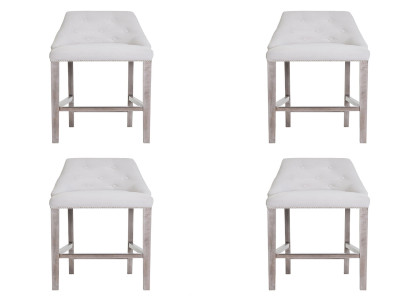 4x Bar Stool Bar Stool Counter Chair Set Chairs Upholstery Chesterfield Design Style